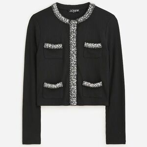 J. Crew | Vintage rib lady jacket with jewel trim